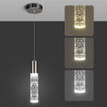 Modern Pendant Light, 3Color LED Bubble Crystal Island Light Fixtures, Mini Pendant Lighting for Kitchen Island, Bar, 6W, 3000-