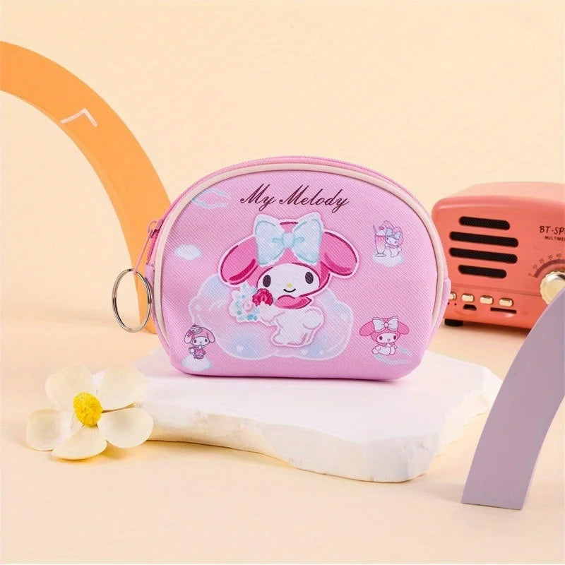 Sanrio Coin Purse Featuring Hello Kitty and Kuromi A Cute Storage Wallet with A Keychain New Stylish Outdoor Portable Clutch Bag