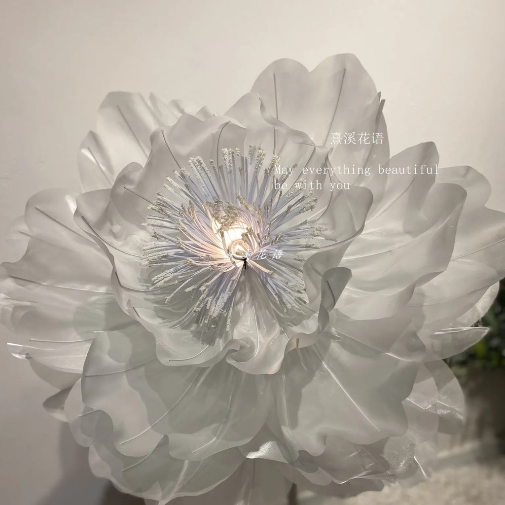 Large automatic flower opening and closing electric machinery silk dynamic peony flower manual simulation flower floor lamp