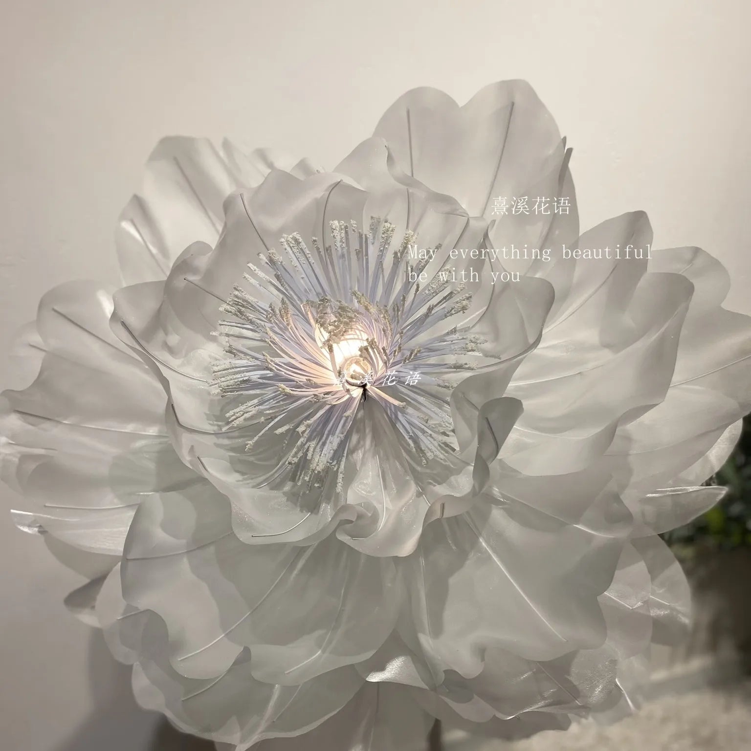 Large automatic flower opening and closing electric machinery silk dynamic peony flower manual simulation flower floor lamp