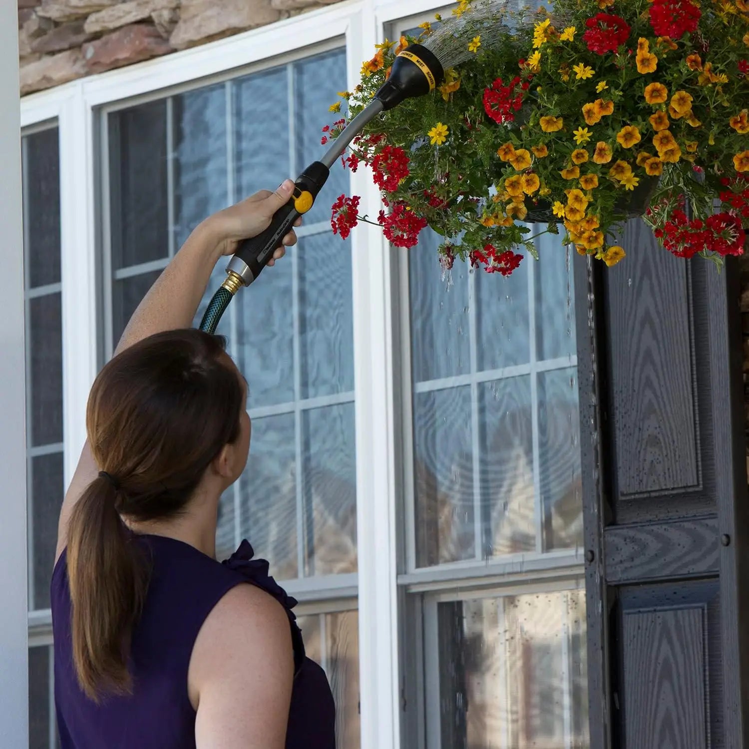 8-Pattern Watering Wand with Relax Grip, 15-Inch Adjustable Sprayer for Easy Garden Care