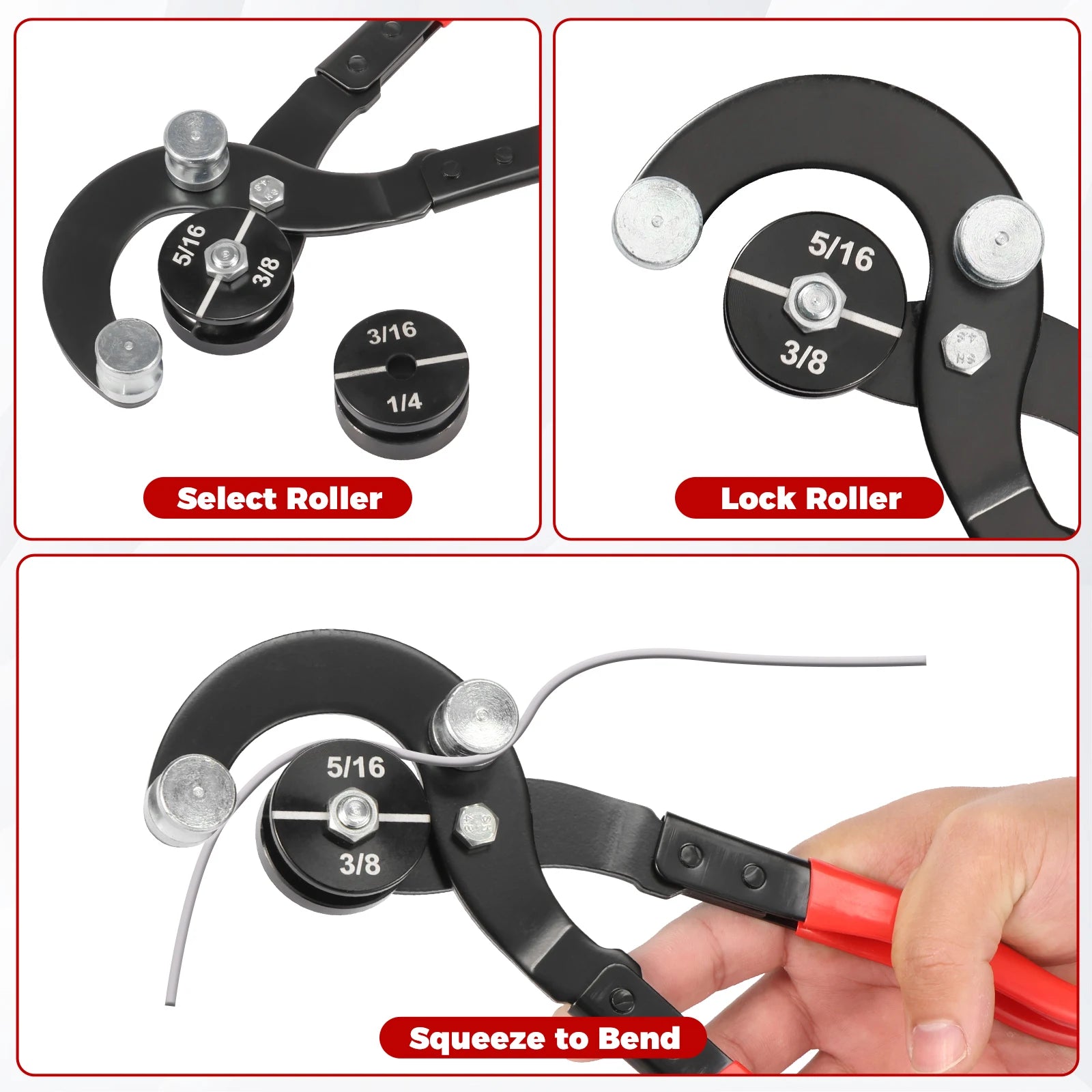 Tube Bender Pliers 3/16 inch 1/4 inch 5/16 inch 3/8 inch Brake Line Bender Versatile Pipe Bender Tool Efficient Tubing Bender