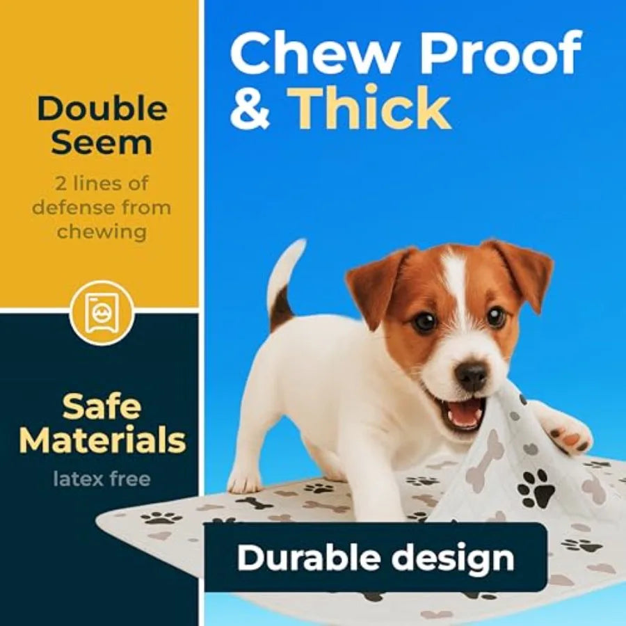 GREEN LIFESTYLE Washable Pee Pads for Dogs - Waterproof Reusable Puppy Pads with Anti-Slip Backing Pet Training Pad for Puppy P