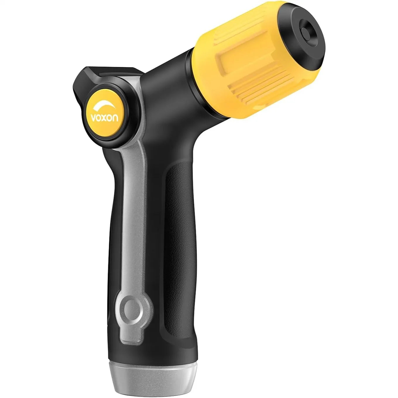 Heavy Duty Metal Garden Hose Nozzle with Thumb Flow Control and Adjustable Spray Patterns for Outdoor Watering, Car Washing, Pet