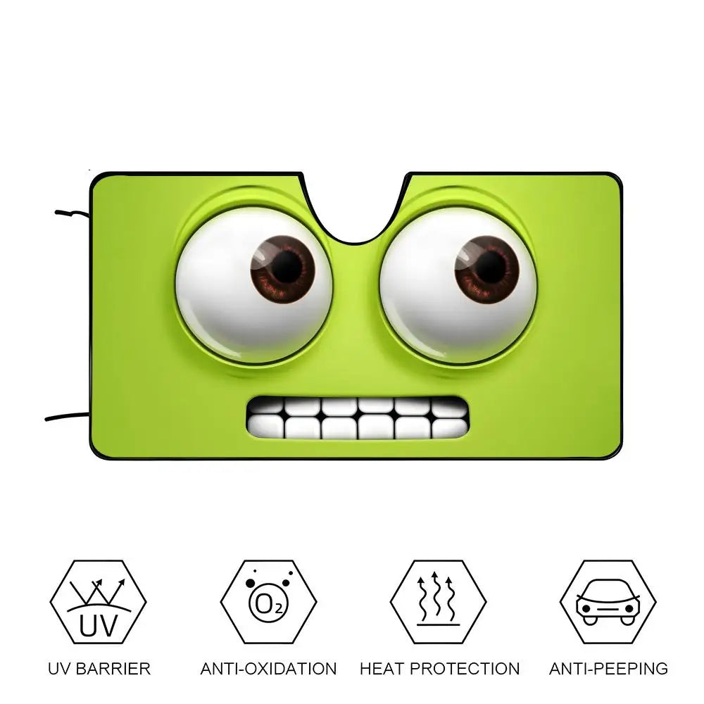 Green Emoji Sun Visor Car sunshades, windshield sun visors, sun protection sunshades, novel car gifts.