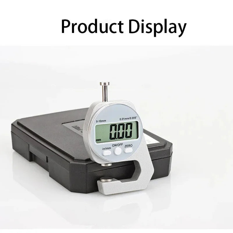 0-10mm Digital Thickness Gauge 0.01mm High Precision Pocket Measuring Tool for Flat and Curved Surfaces