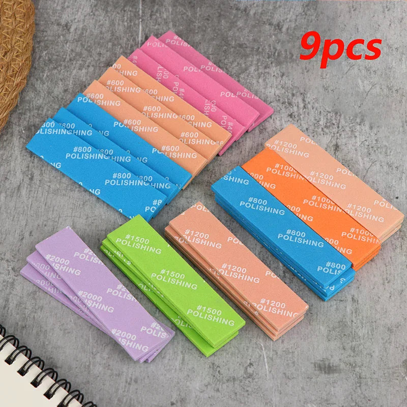 9pcs MS-E400-2000 Semi-rigid Sanding Sticks for Model Making Tools Plastic Model Polishing Rod Hobby DIY Craft