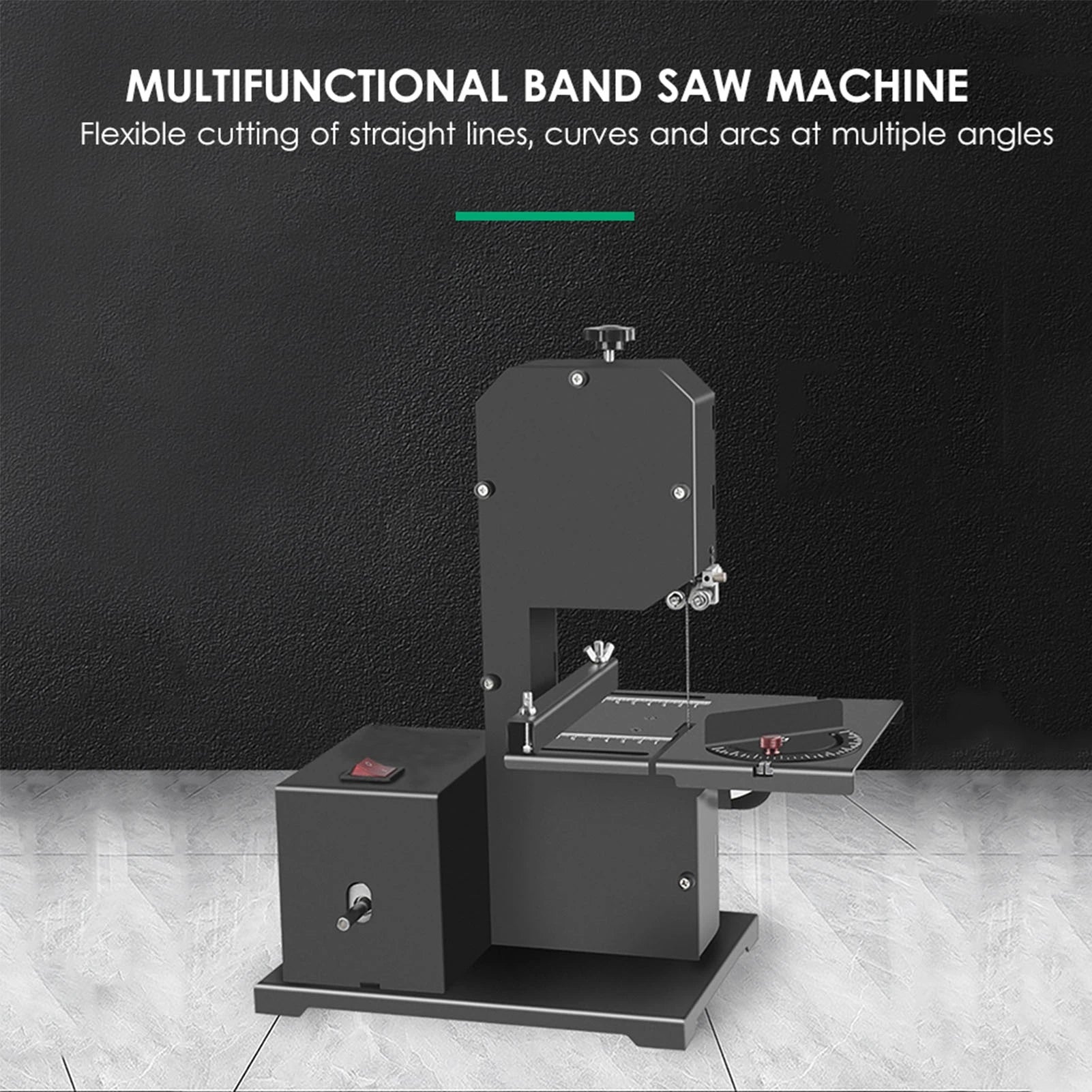 Mini Multifunctional Band Saw Machine 1750RPM Benchtop Band Saw Table Saw Electric Desktop Saws Small Household Cutting Tool for