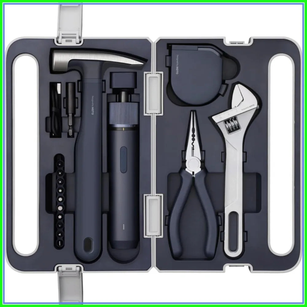 Compact Electric Screwdriver Kit with LED, 3 Torque Settings, 10 Bits - Portable Home Repair Set for DIY Projects