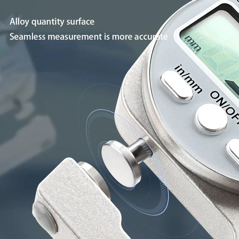 0-10mm Digital Thickness Gauge 0.01mm High Precision Pocket Measuring Tool for Flat and Curved Surfaces