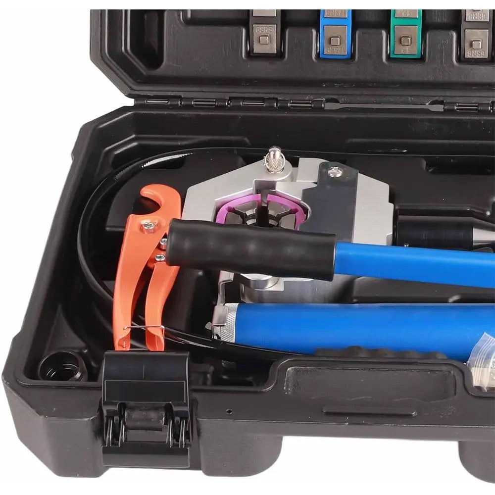 Portable Manual Air Crimping Tool Kit for Auto A/C Hoses with Storage Box