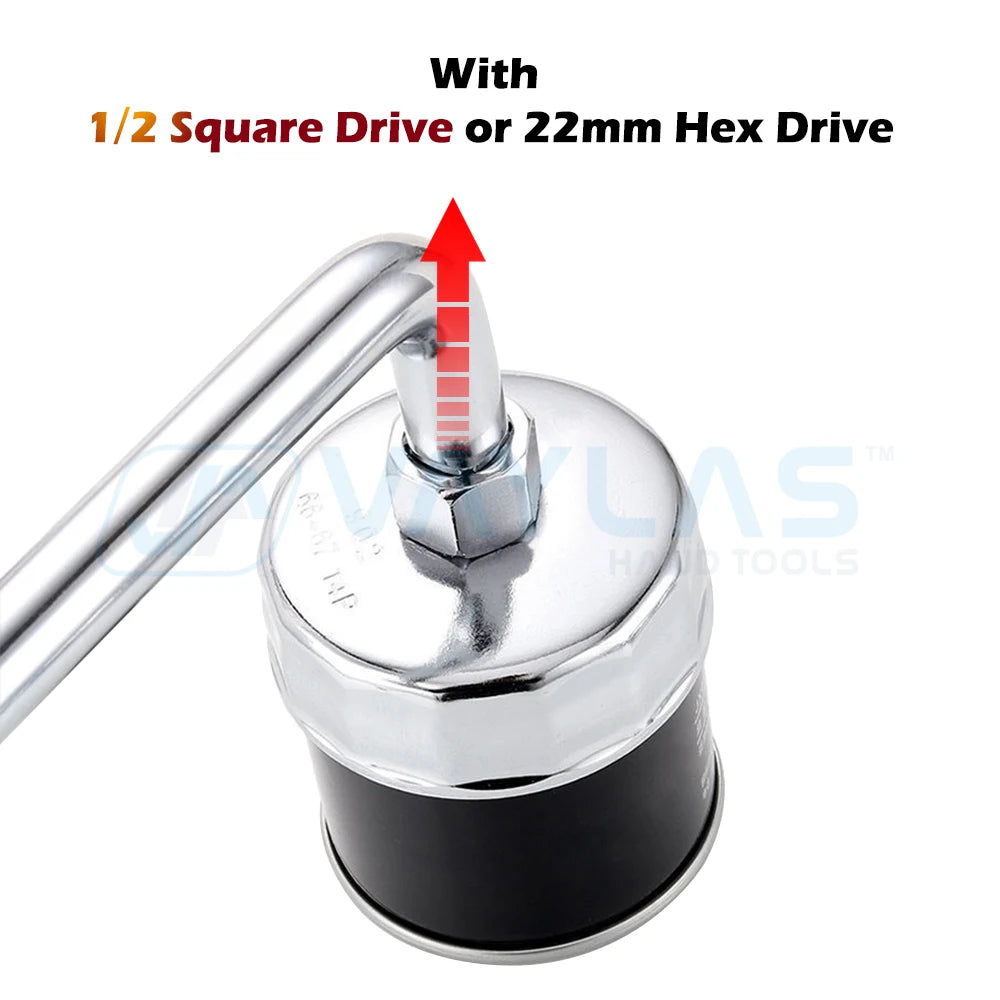 1/2" Square Dr. Steel 72mm-73mm Oil Filter Wrench Cap Housing Tool Remover 14 Flutes Universal For LEXUS PREVIA CROWN