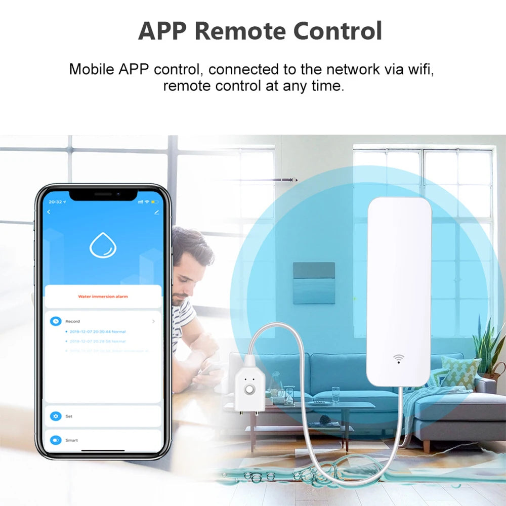 Tuya WiFi Zigbee Smart Water Leak Sensor Liquid Leakage Alarm Devices Overflow Level Detector Flood Protection Support SmartLife