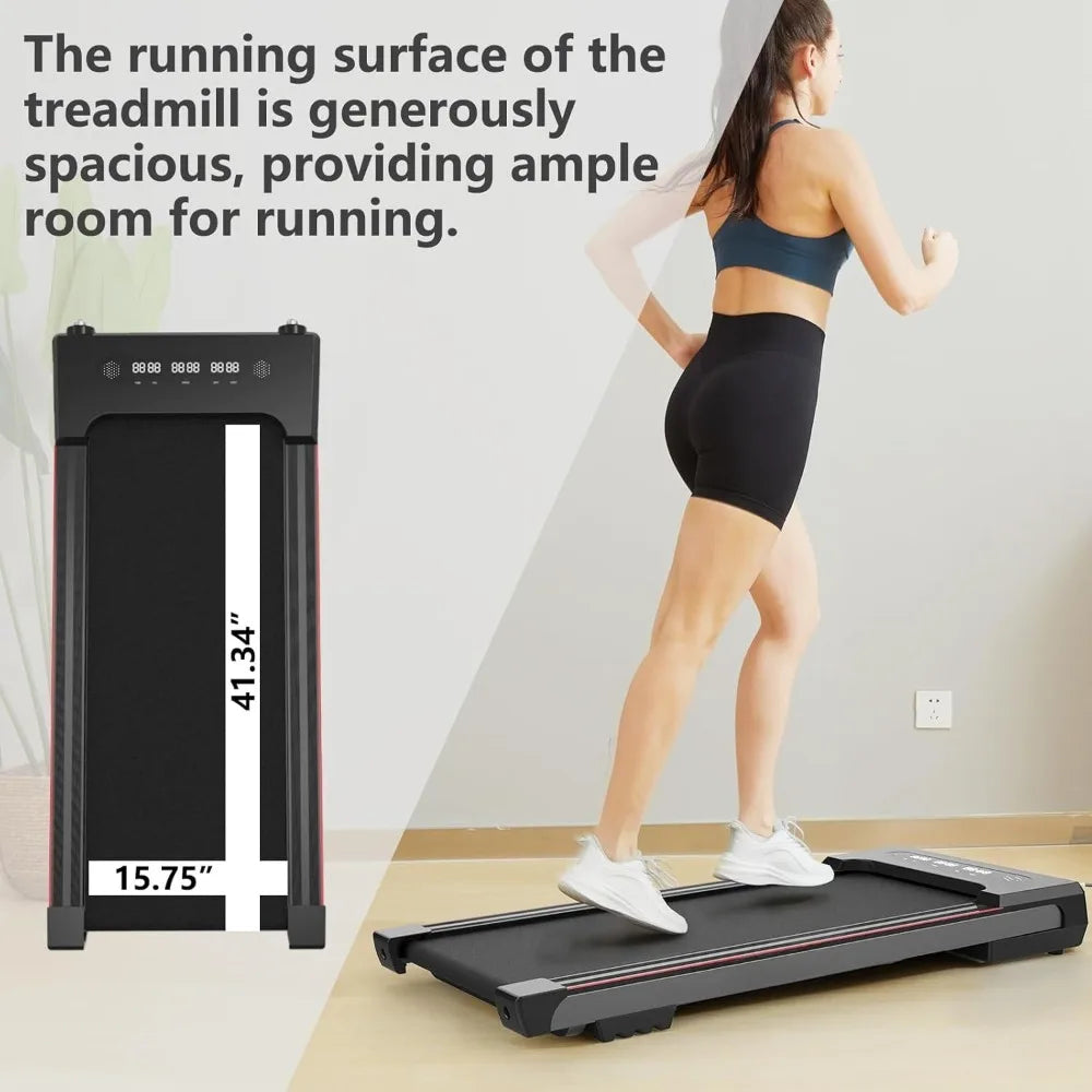 2 in 1 Under Desk Electric Treadmill Motorized Exercise Machine with Wireless Speaker, Remote Control and LED, Customized