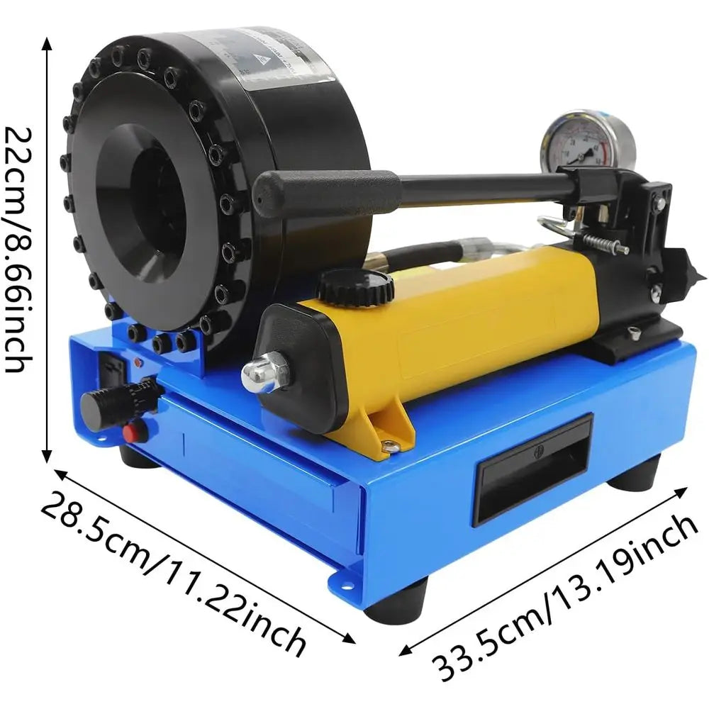 Portable Manual Hydraulic Hose Crimper, 8 Dies, 0.24-0.98 Inch Range for High and Low Pressure Hoses (Black)