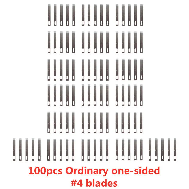 100pcs Engraving Non-Slip Metal Knife Blades Cutter Craft Knives for Mobile Phone PCB Repair Hand Tools Accessories