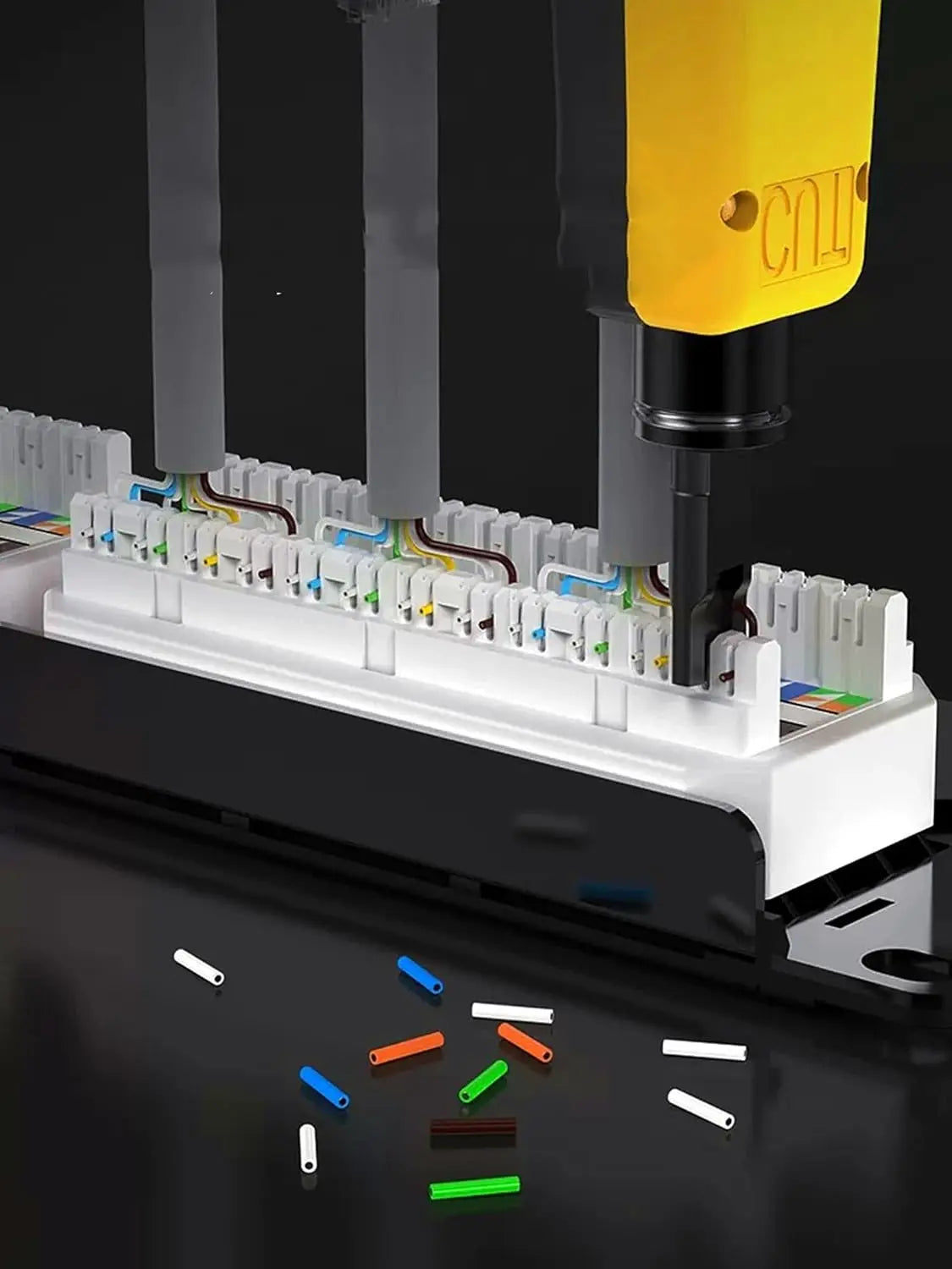 RJ45 Crimp Tool Kit with Pass Through, Network Tool Set for Cat6 Cat5e Connectors, Includes Wire Tracker and Punchdown Tool