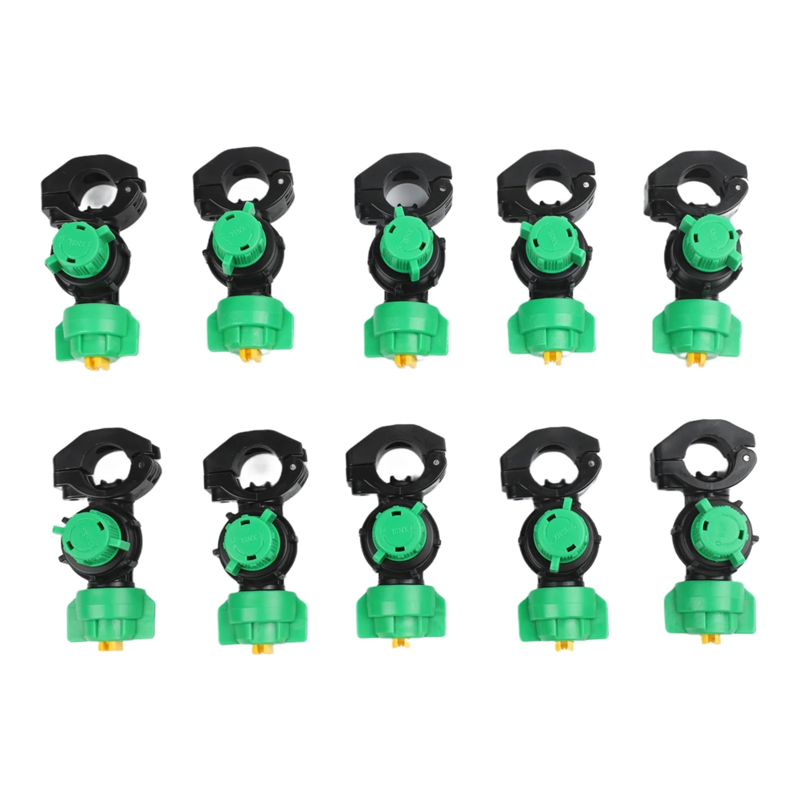 Tractor Mounted Sprayer Nozzles 10 Pack – Fits 21-22mm Steel Pipe, 9.8mm Fan Spray Tips For Crop Care & Irrigation, Green/Black
