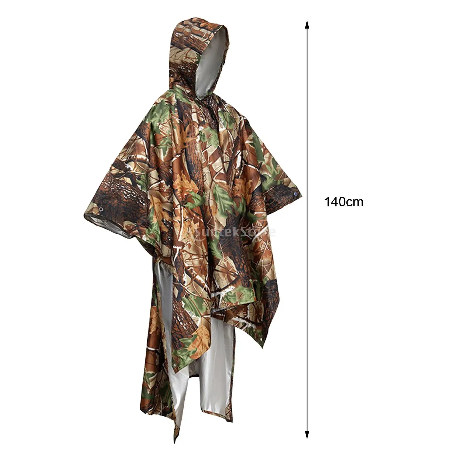 Rain Poncho Coat Reusable Tarp Lightweight Shelter for Adult Unisex Outdoor Multipurpose Multifunction Backpack Hiking
