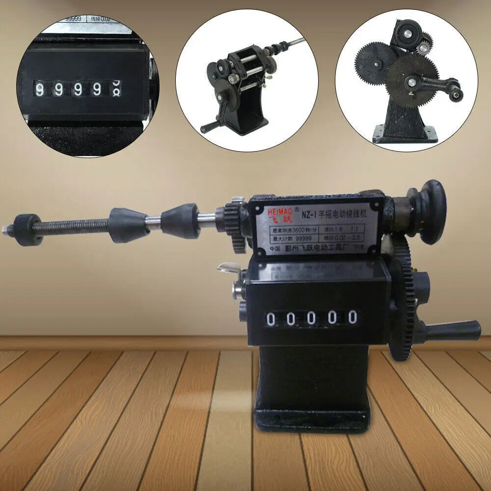 Manual Coil Winder Hand Operated Winding Machine Dual Purpose Counting 0 99999 For Electrical Projects
