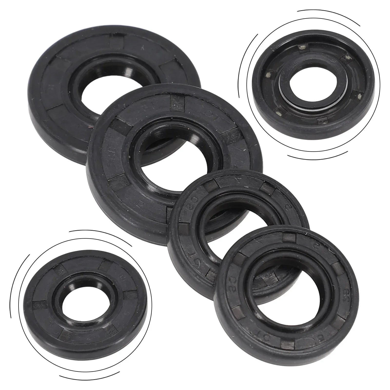 2 Sets Chainsaw Oil Seal Fuel Tank Vent Set For 4500 5200 5800 45cc 52cc 58cc Skeleton NBR Gasket Chain Saw Garden Accessories