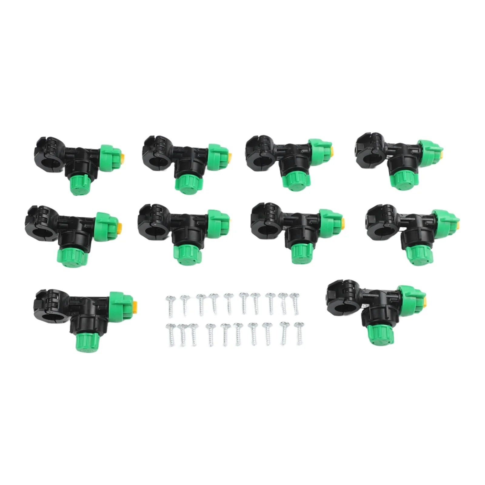 Tractor Mounted Sprayer Nozzles 10 Pack – Fits 21-22mm Steel Pipe, 9.8mm Fan Spray Tips For Crop Care & Irrigation, Green/Black