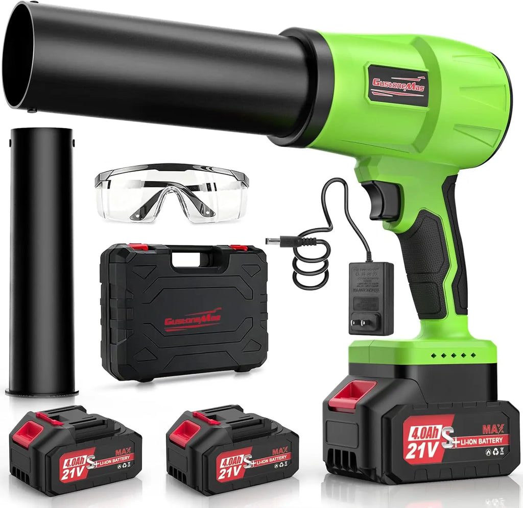 980,000RPM Cordless Leaf Blower, 2 Batteries, Adjustable Speed, Lightweight, Handheld Turbo Jet for Patio, Lawn, Yard