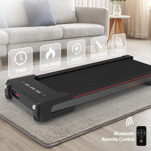 2 in 1 Under Desk Electric Treadmill Motorized Exercise Machine with Wireless Speaker, Remote Control and LED, Customized