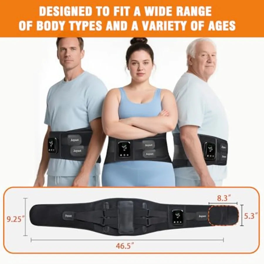 Cordless Heating Pad for Back Pain Relief47-60" Lower Back Massager with 5 Heat 5 Vibration Portable Wearable Heating Pad for C