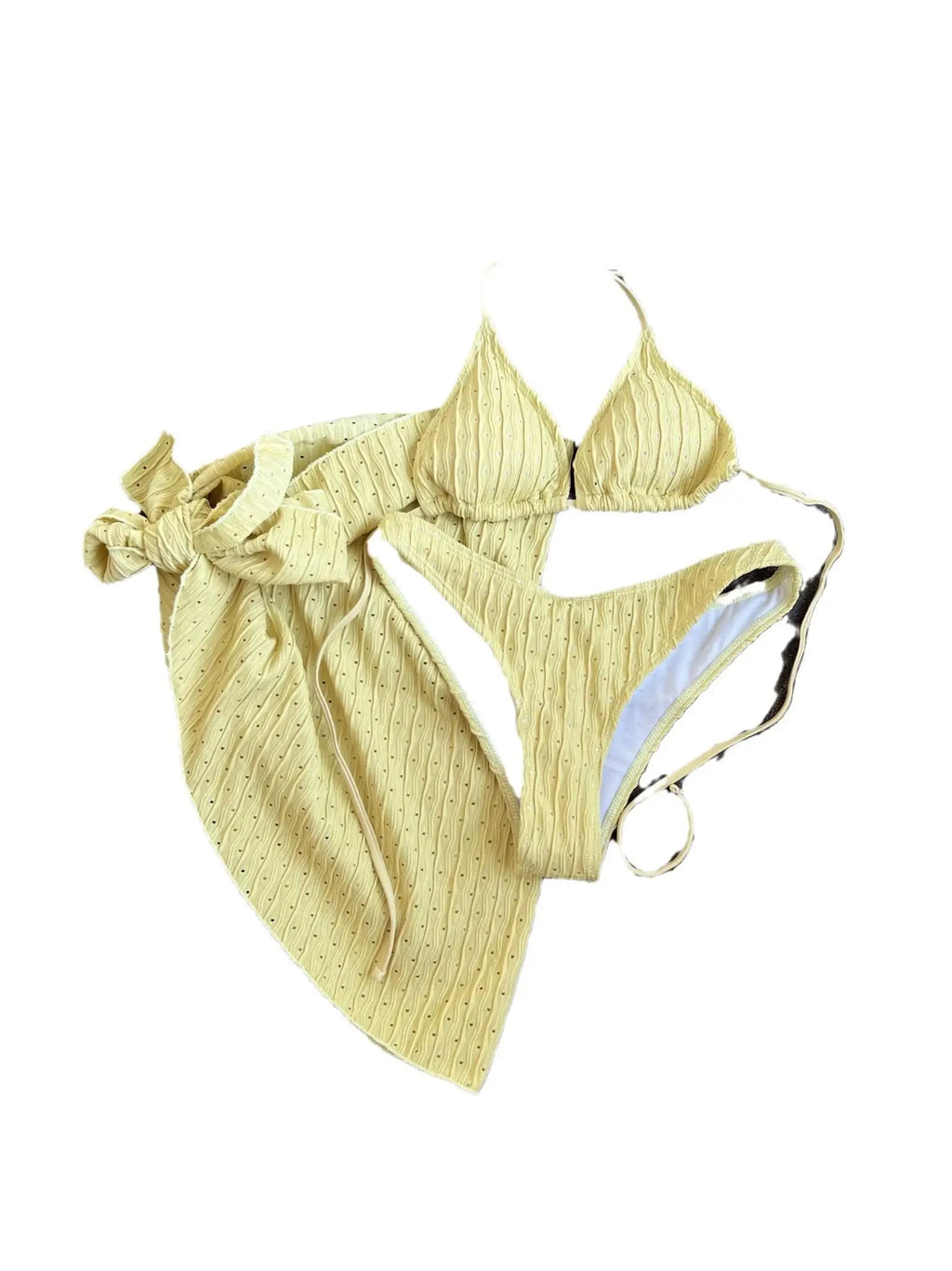 Dstring Tieside Teepiece Bikini Bal Swimsuit Polyester Material with Chest Pad No Steel Support e Design