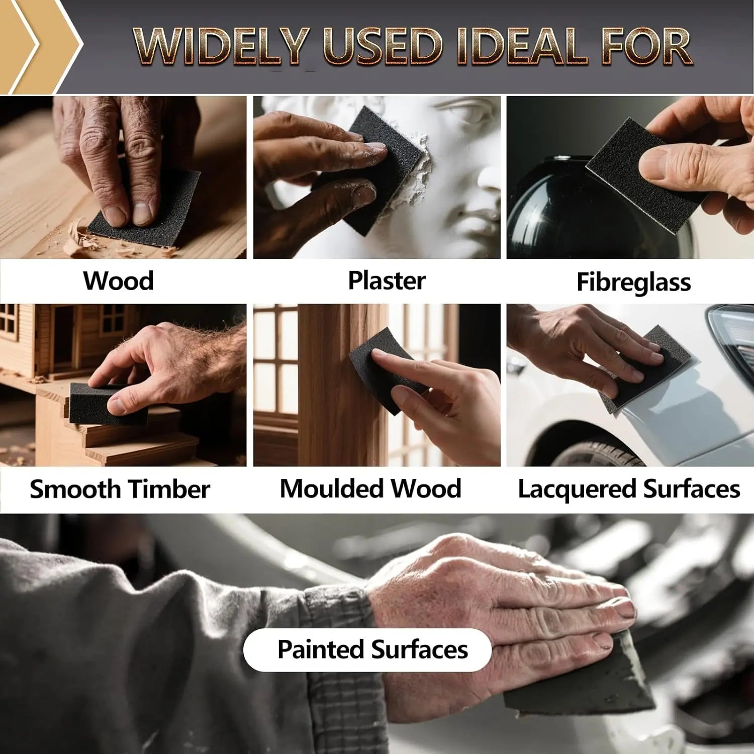 12-Sheet 120 Grit Wet Dry Sandpaper, 9x11 Inch Silicon Carbide Abrasive Sheets for Woodworking and Automotive DIY