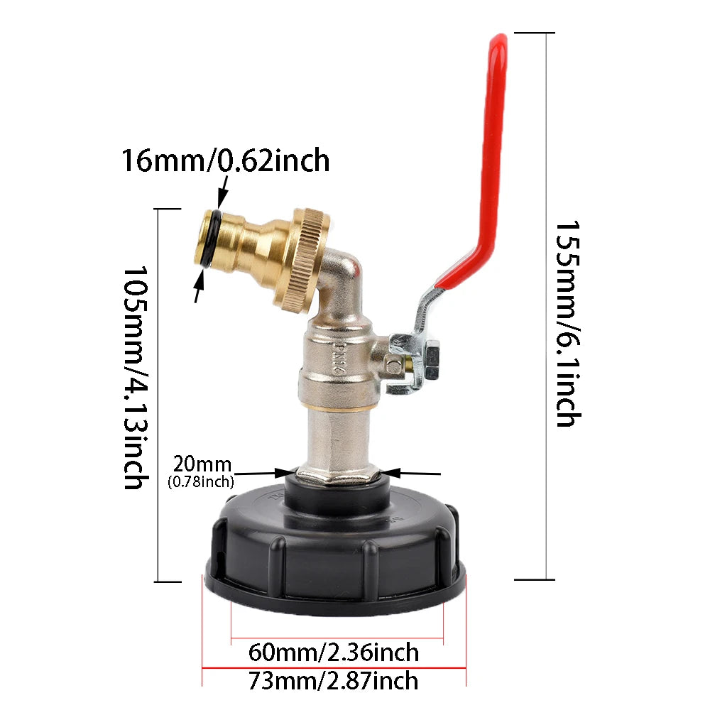 1/2 Inch Watering Filter For IBC Tank Tap Adapter S60 Ton Barrel Joint Garden Irrigation  Aquarium Pump Water Gun Strainer