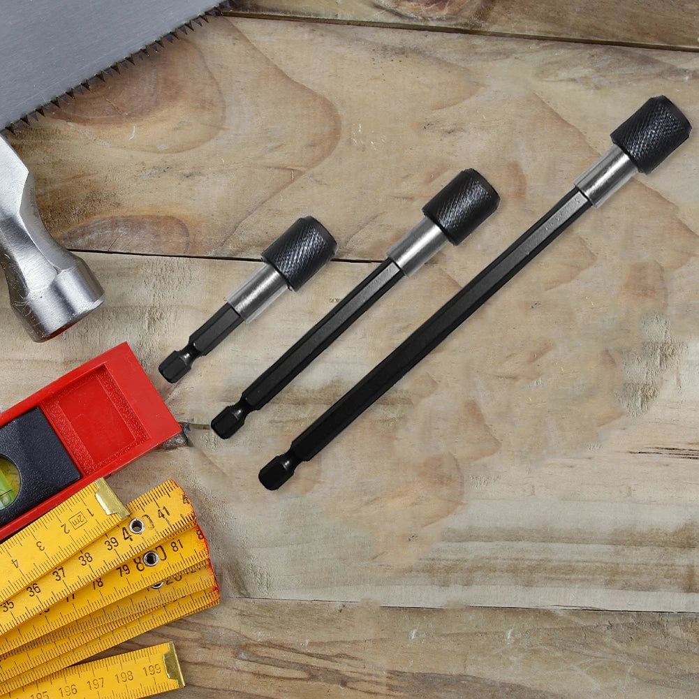 3PCS 1/4 Inch Hex Shank Quick Release Magnetic Self-locking Extension Rod Electric Drill Driver Quick Transfer Rod Extension Rod