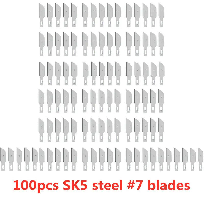 100pcs Engraving Non-Slip Metal Knife Blades Cutter Craft Knives for Mobile Phone PCB Repair Hand Tools Accessories