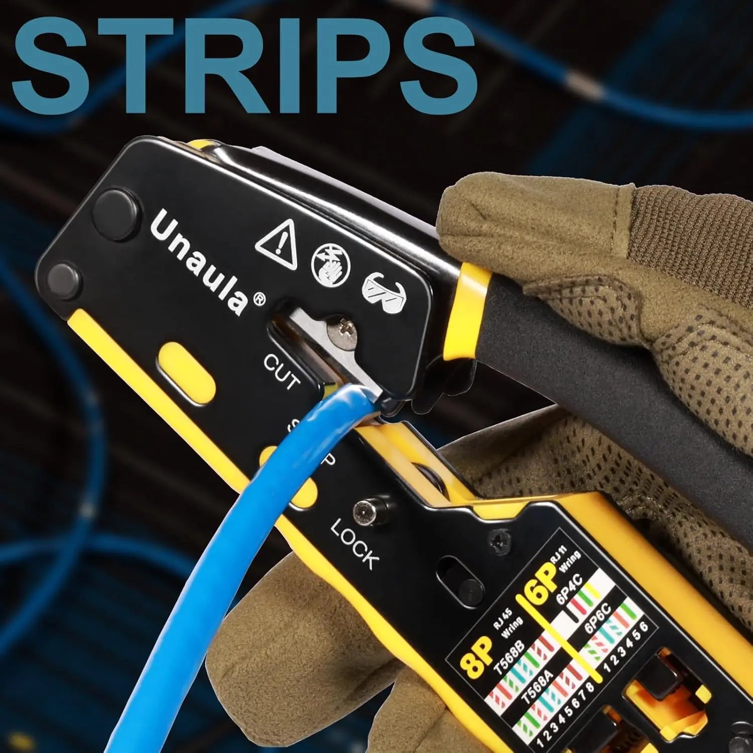 Professional RJ45 Crimp Tool Kit for Cat5 Cat6 Ethernet Cables, Pass Through Crimper with Easy Installation