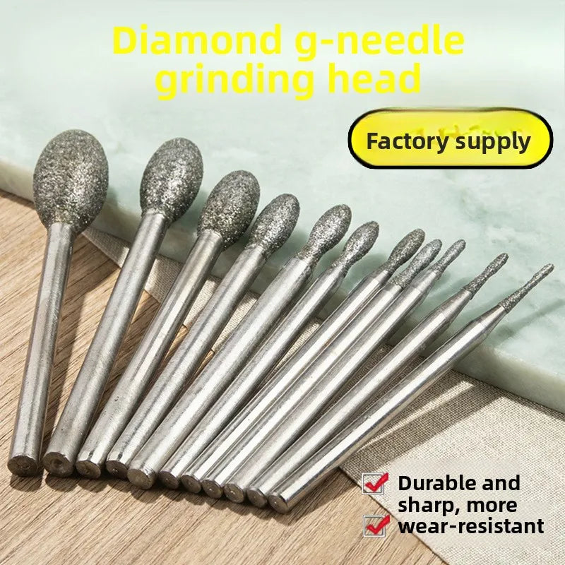 Goose Egg Diamond Grinding Head / Oval Jade Carving / Rough Stone Window Electric Grinding Head/ G Needle Grinding and Polishing