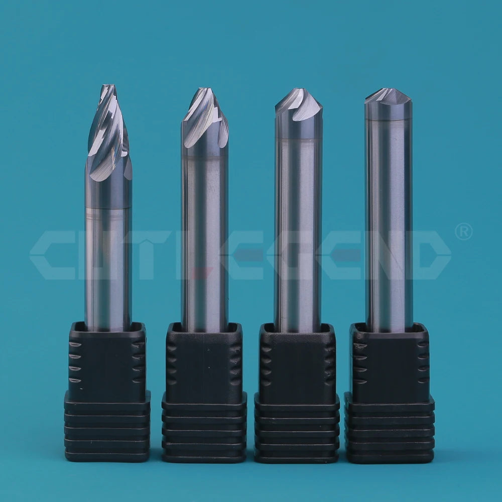 30 60 90 120 Degree 4 Flutes Chamfer Milling Cutter Spiral Carbide Corner Countersink Chamfering Mill Deburring Edges For Steel