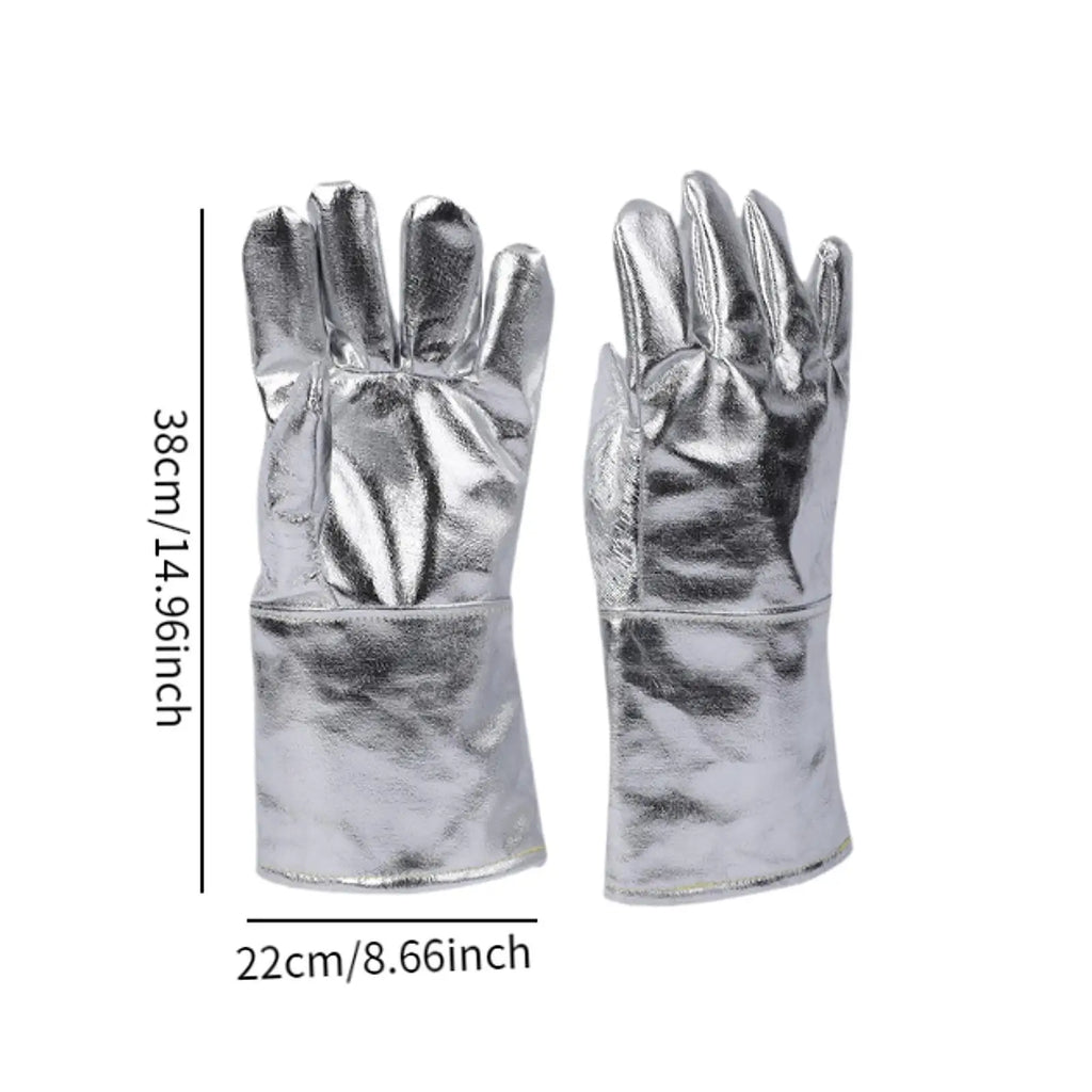 High Temperature Aluminized Gloves Labor Gloves Anti Scald Protection Multifunction Welding Gloves Heat Resistant Gloves