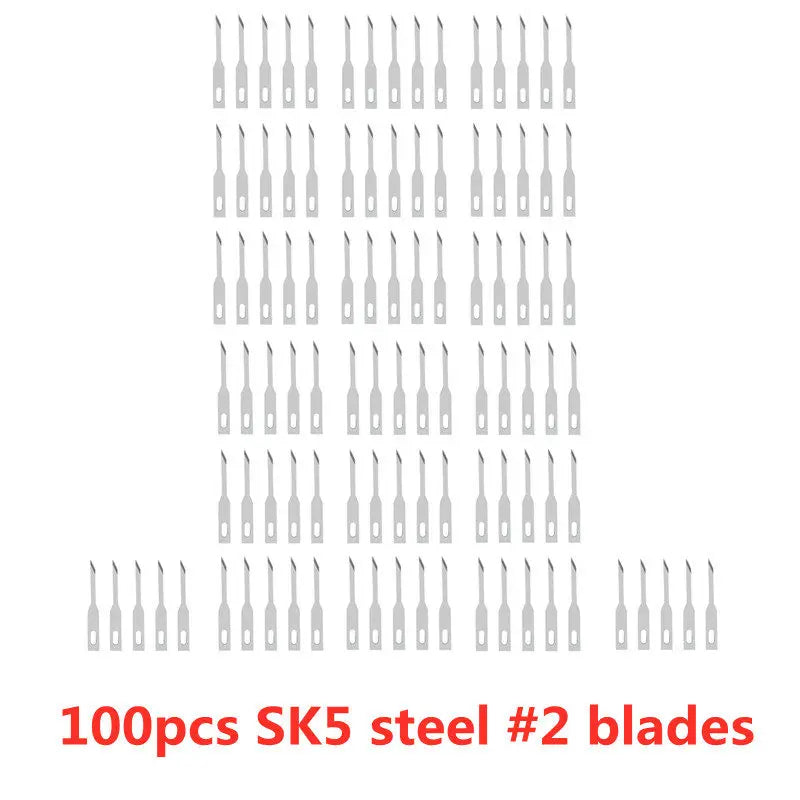 100pcs Engraving Non-Slip Metal Knife Blades Cutter Craft Knives for Mobile Phone PCB Repair Hand Tools Accessories