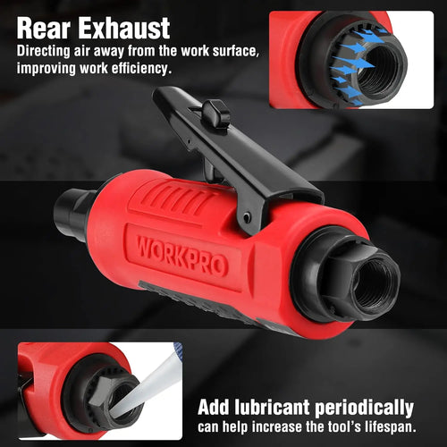 1/4-Inch Pneumatic Die Grinder, 25000RPM, for Grinding, Cutting, Polishing, Welding Repair & Deburring with Collets