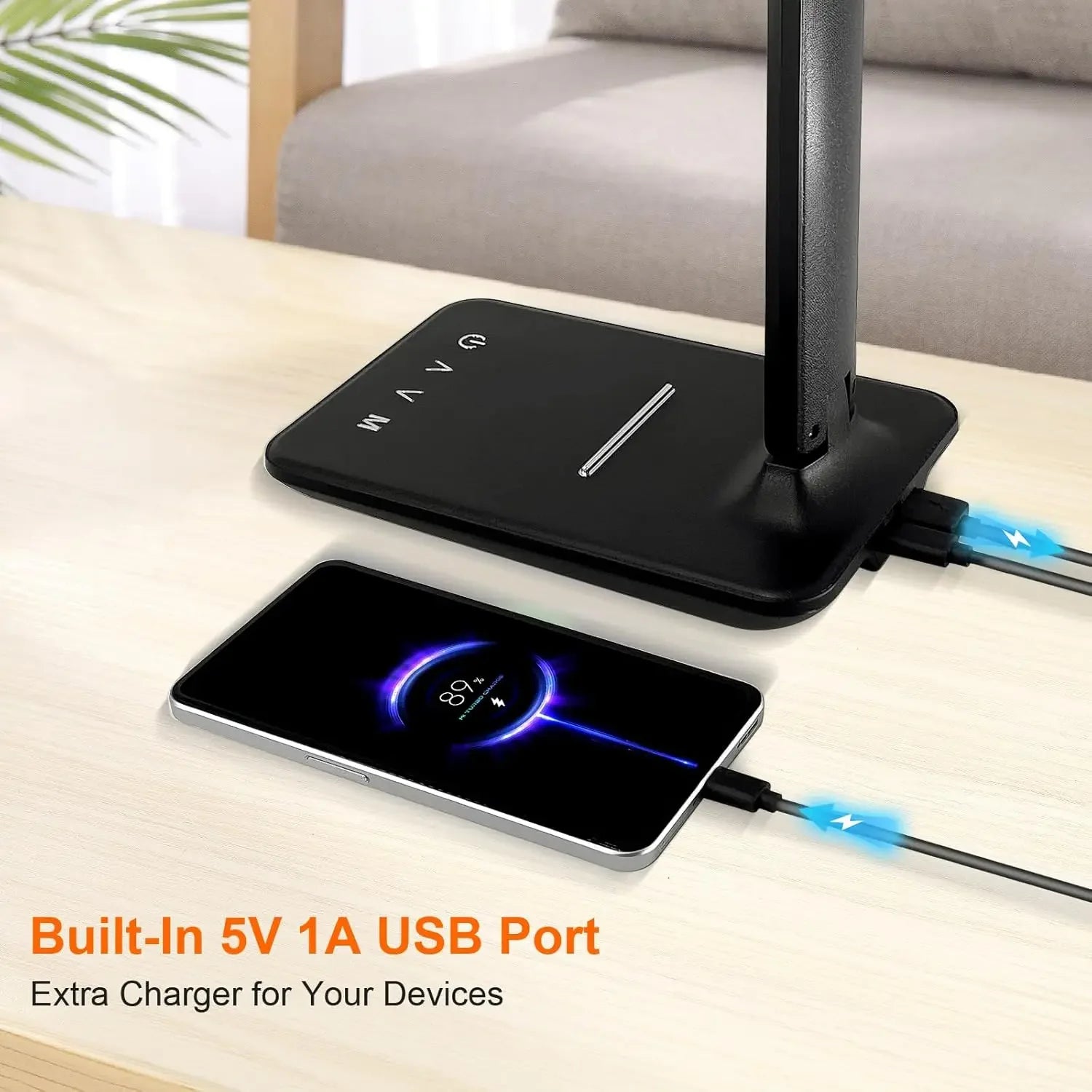 Adjustable LED Desk Lamp With USB Charging, 5 Brightness Modes For Study, Craft, Sewing