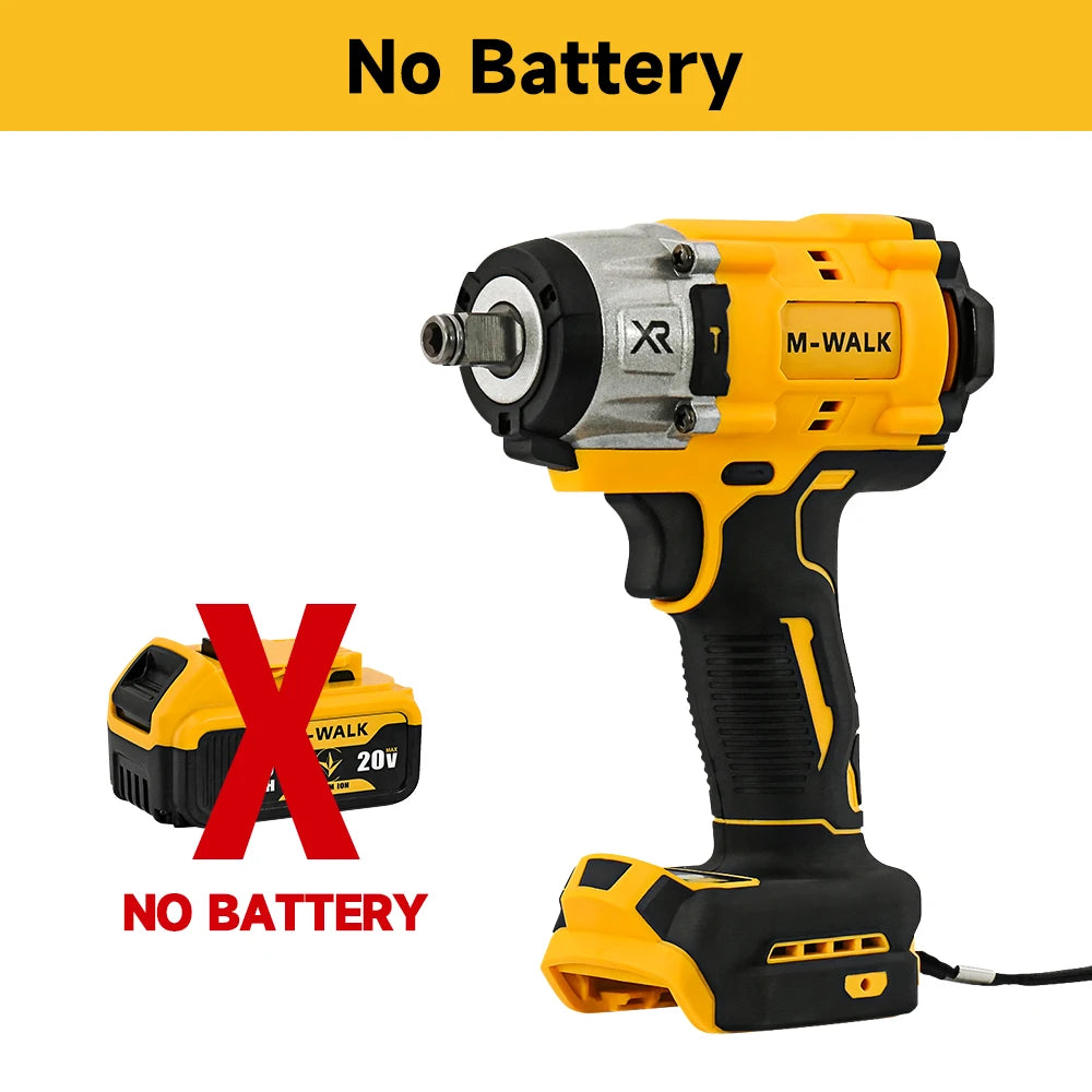 M-WALK 300N.M Brushless Electric Impact Wrench 3000RPM Cordless Wrench Screwdriver 1/2Inch Power Tool For Dewalt 20V Battery Pin