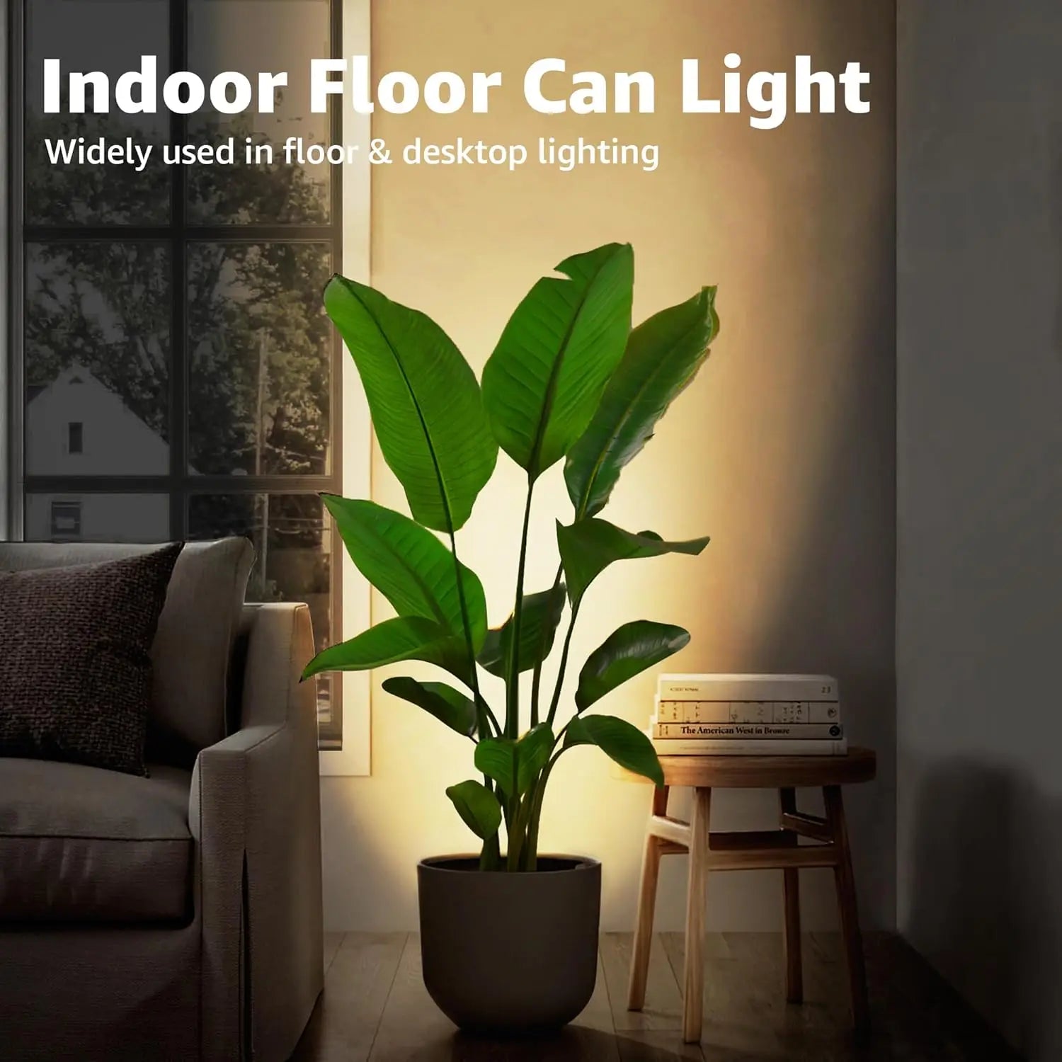 2 Pack Indoor Floor Uplighting with 5W LED GU10 Bulbs, 2700K Warm Light for Home Accent, Plug-in Cord & Foot Switch
