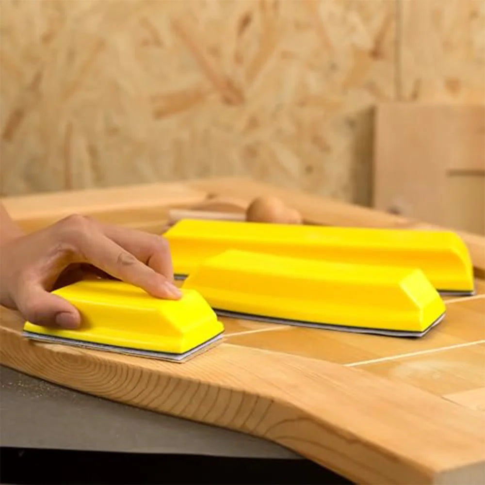 Rectangle Hand Sanding Block Kit 6Pcs with PSA Sandpaper Conversion Adapter Pad for Polishing Auto Paint Prep Sand Woodworking