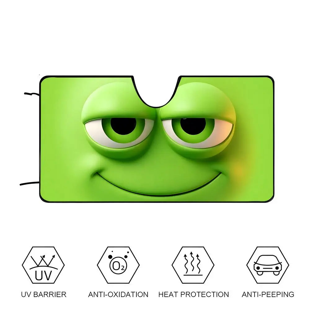 Green Emoji Sun Visor Car sunshades, windshield sun visors, sun protection sunshades, novel car gifts.