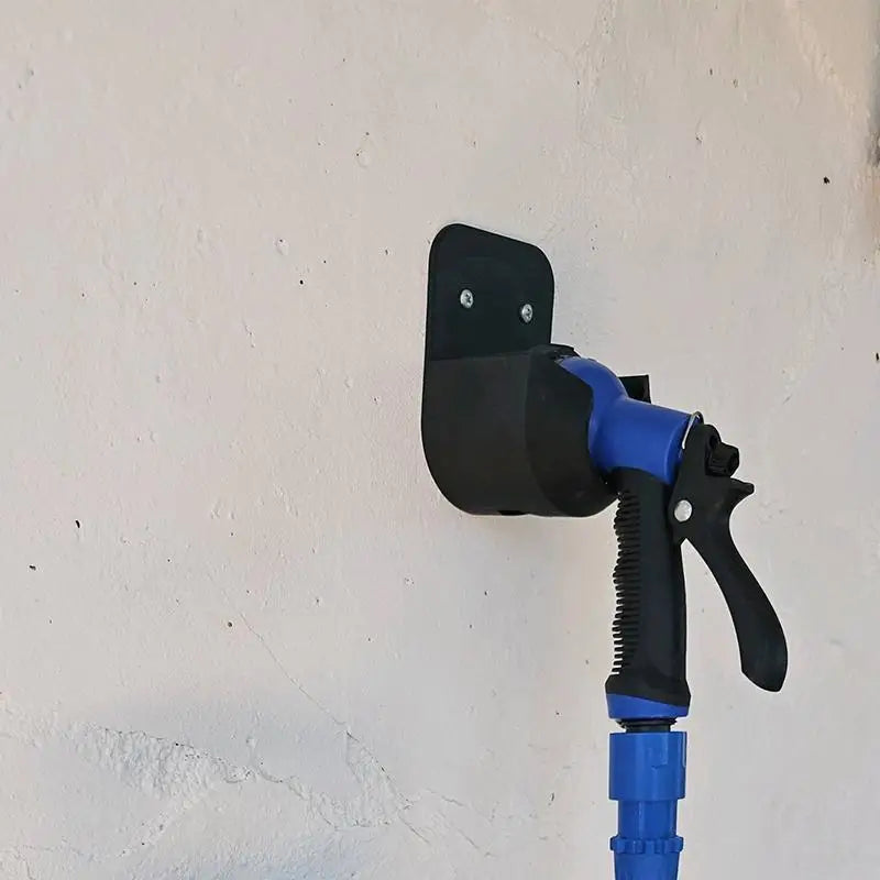 Metal Garden Hose Nozzle Wall Mount Bracket With Screws Leak Hole for Heavy Duty Outdoor Watering Organization