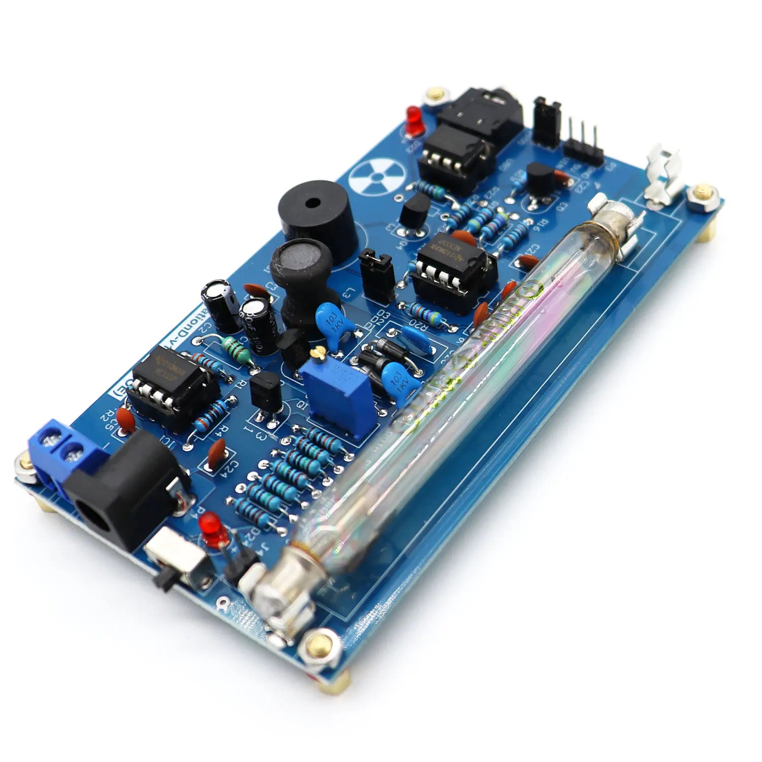 Assembled DIY Geiger Counter Kit, Assembled Radiation Detector System Miller Tube Nuclear Radiation Detector Geiger Counter Kit