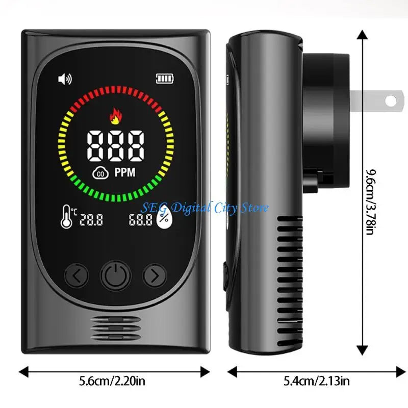 U75B High Accuracy Carbon Monoxide Alarm with Temperature & Humidity Detections ABS