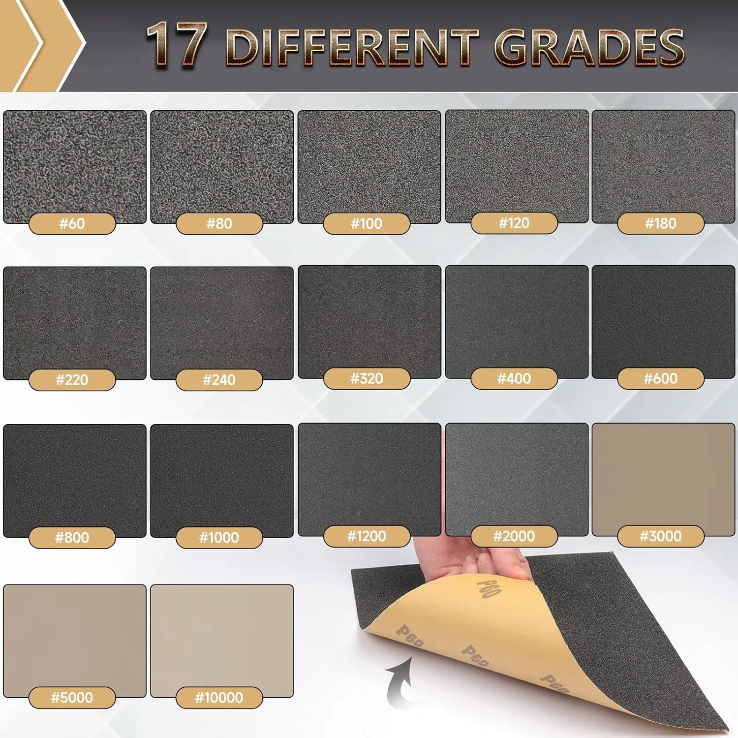 12-Sheet 120 Grit Wet Dry Sandpaper, 9x11 Inch Silicon Carbide Abrasive Sheets for Woodworking and Automotive DIY