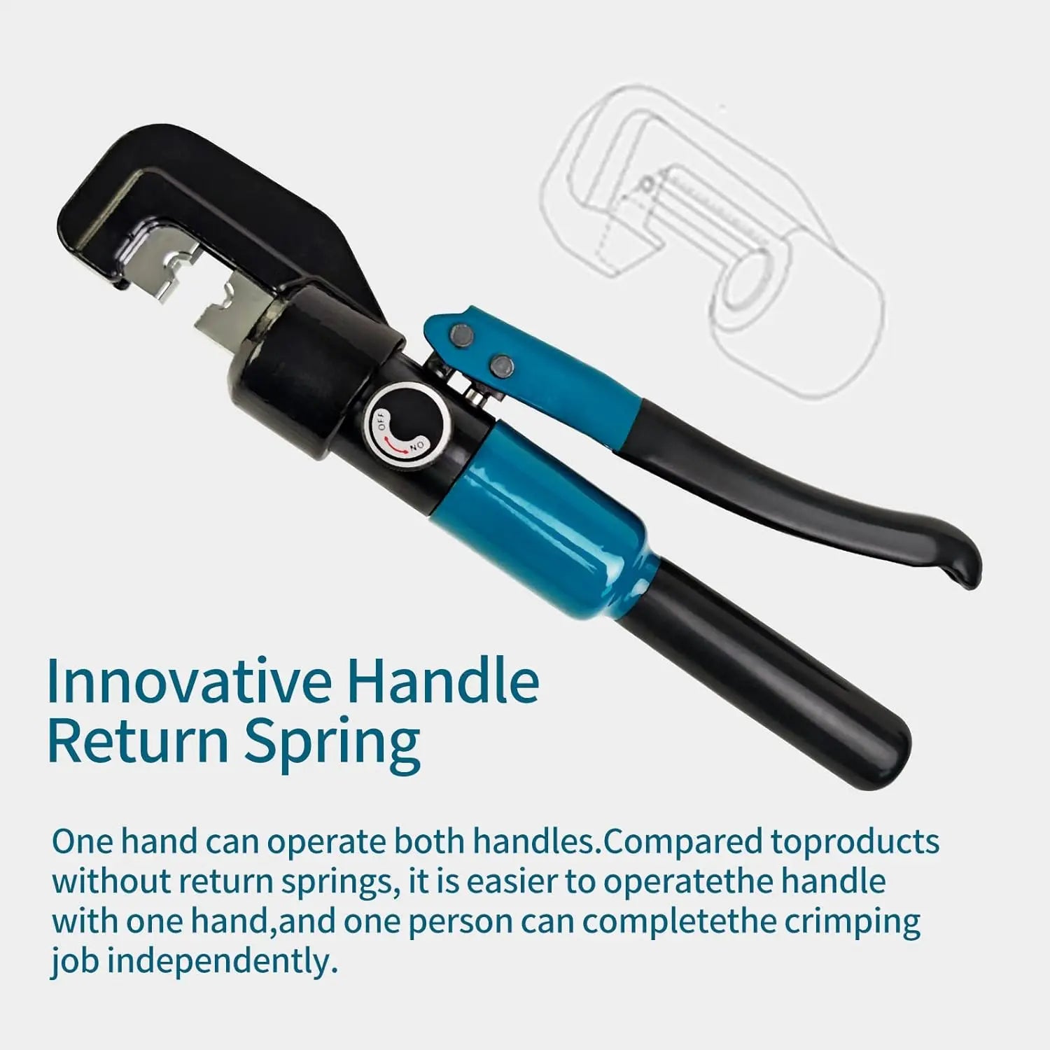 Hydraulic Crimping Tool with 9 Die Sets for Wire Rope, Battery Cables & Electrical Wires (12 AWG to 2/0 AWG)